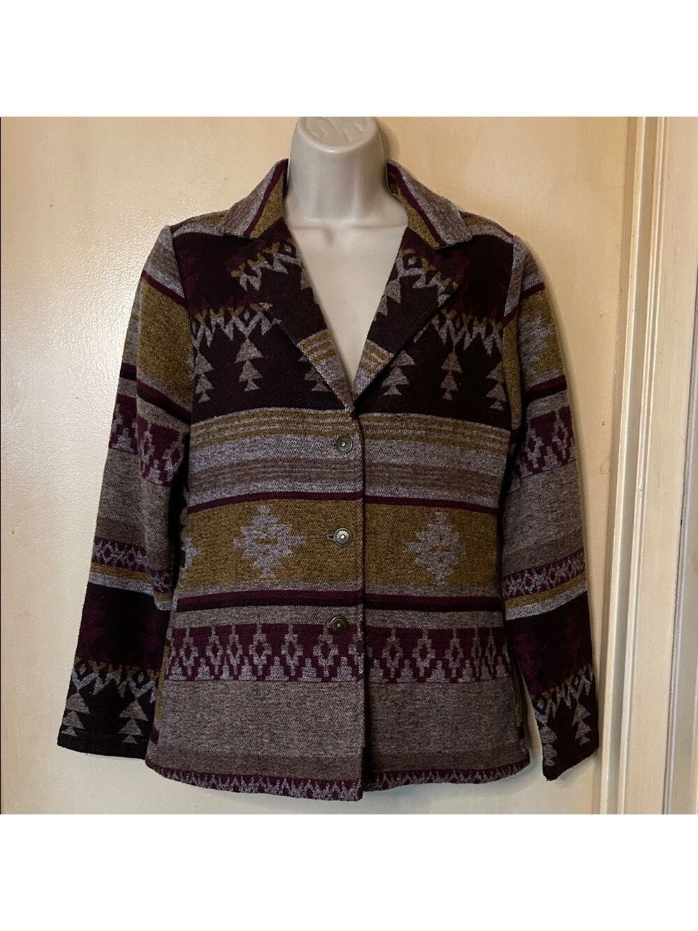 Shyanne Multicolor Patterned Western Shacket size XS